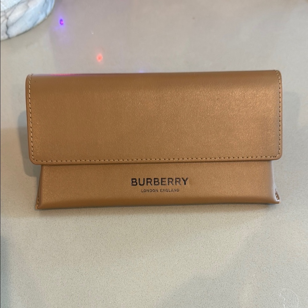 Burberry Tan Leather sunglasses case